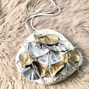 Vintage Gold and Silver Crossbody Bag 80s 90s